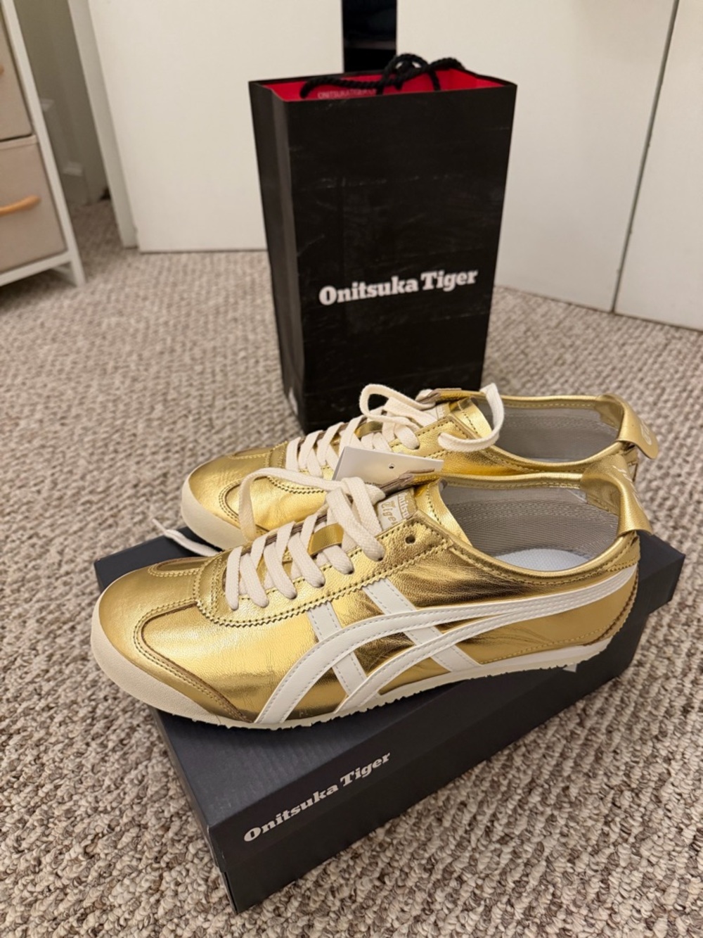 Onitsuka Tiger by Asics Metallic Gold Unisex Mexico 66 Sneakers